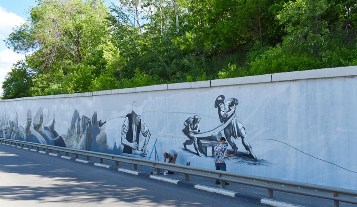 В Воронеже отреставрируют граффити, посвященное петровской эпохе 